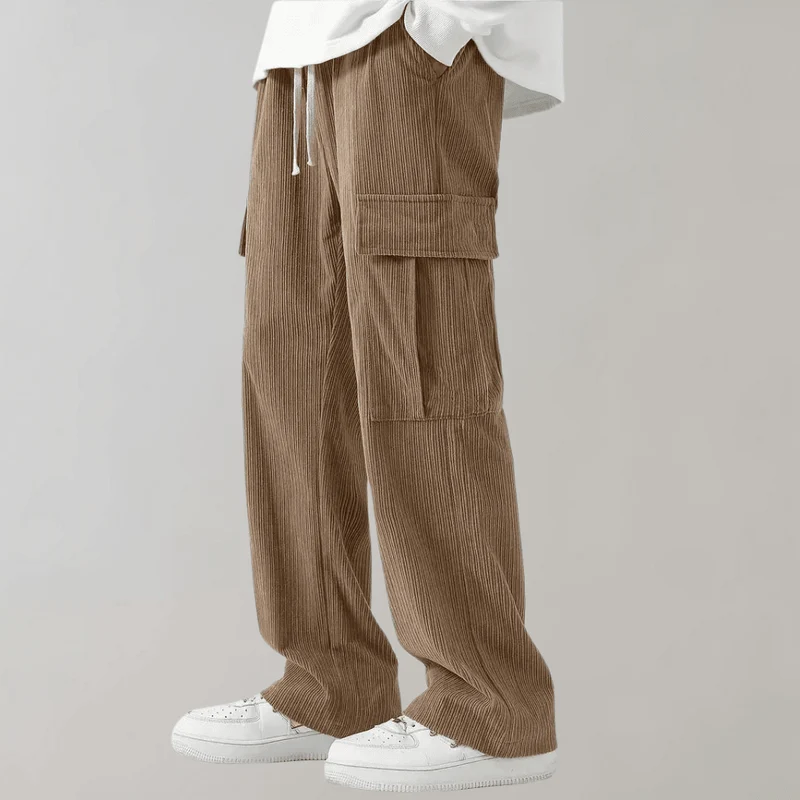 Herren Cord Cargo Hose weit mit Kordelzug