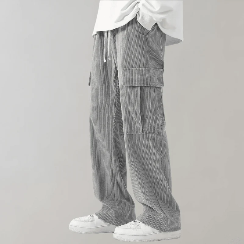 Herren Cord Cargo Hose weit mit Kordelzug