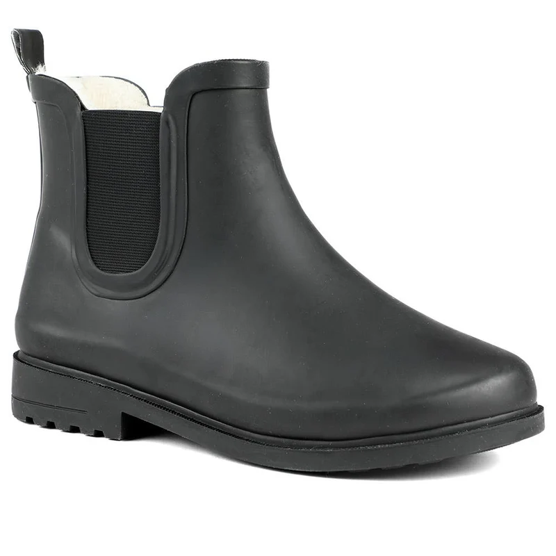 Wide Fit Rubber Ankle Wellies - HANGL42000 / 328 511 - Black