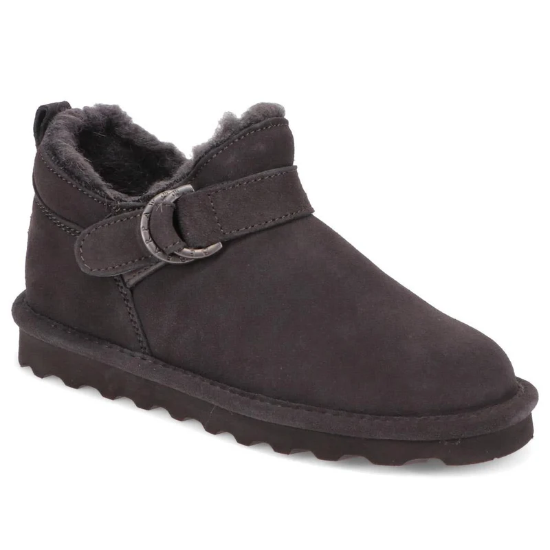 Soft Buckle-Detailed Ankle Boots - EDNB40030 / 326 895 - Grey