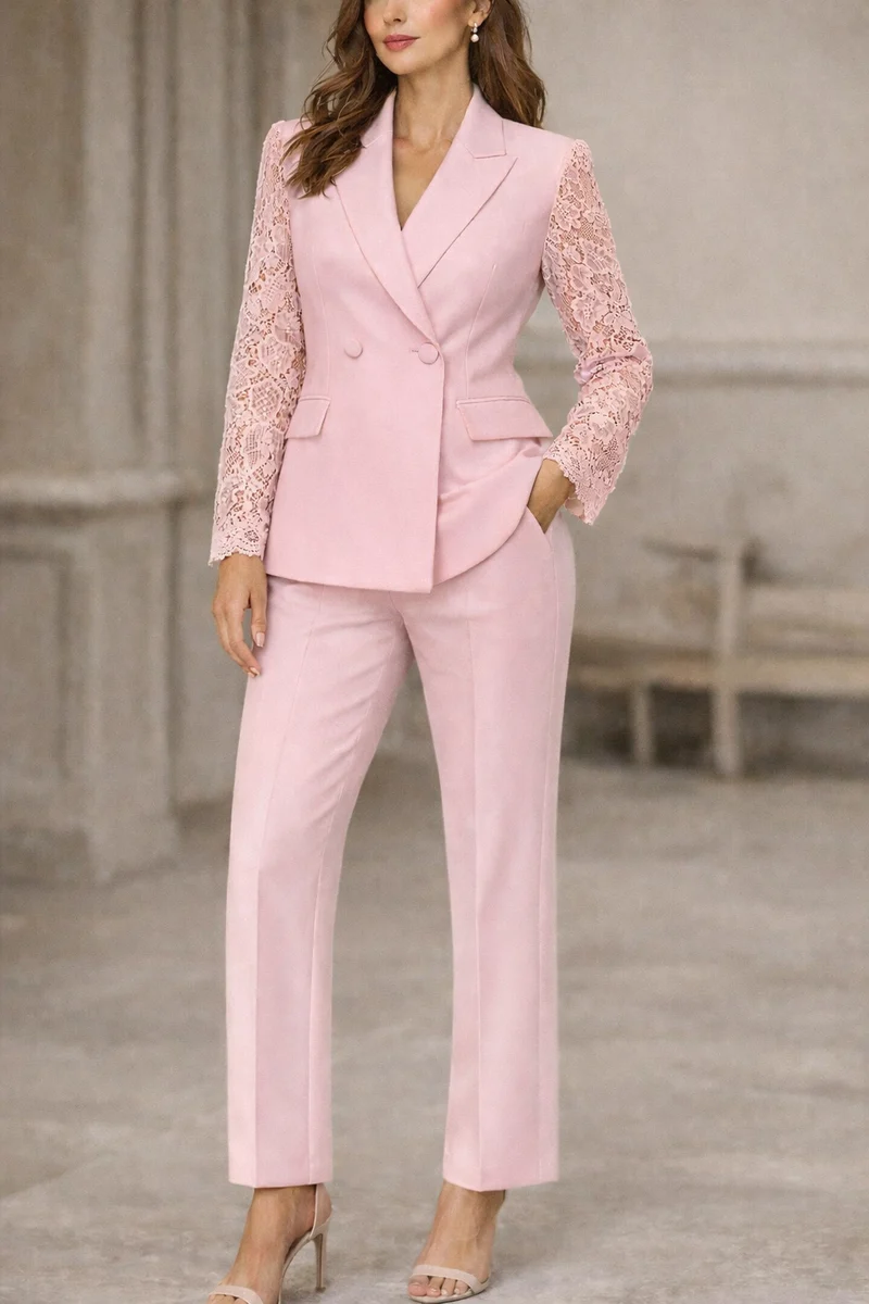 Ashleen | Elegantes Spitzenanzug-Set mit Blazer und Hose