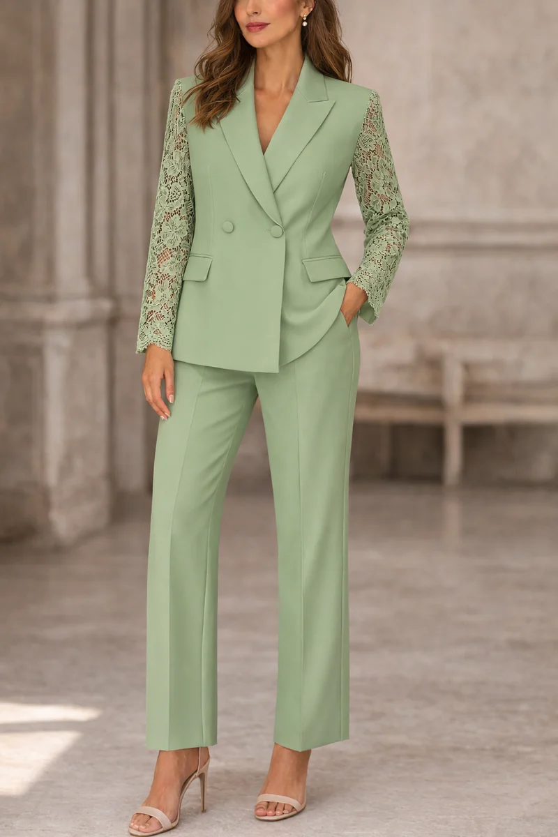Ashleen | Elegantes Spitzenanzug-Set mit Blazer und Hose