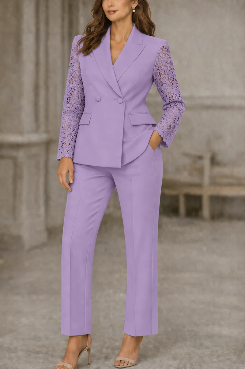 Ashleen | Elegantes Spitzenanzug-Set mit Blazer und Hose