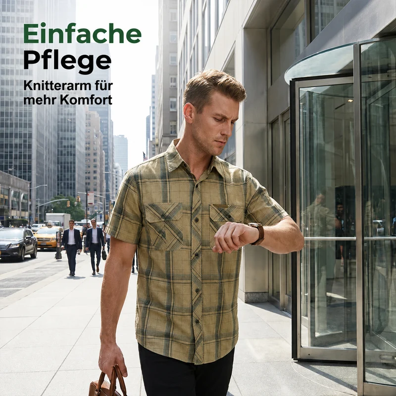 Harvic | Atmungsaktives Karohemd mit Brusttaschen
