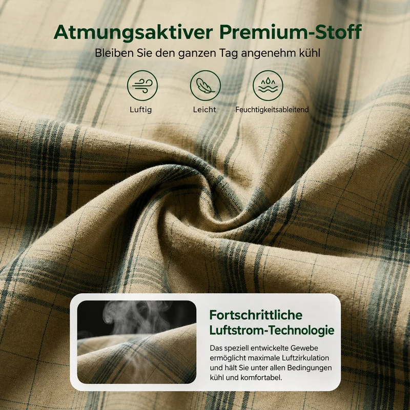 Harvic | Atmungsaktives Karohemd mit Brusttaschen