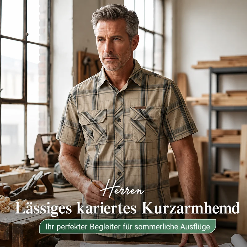 Harvic | Atmungsaktives Karohemd mit Brusttaschen