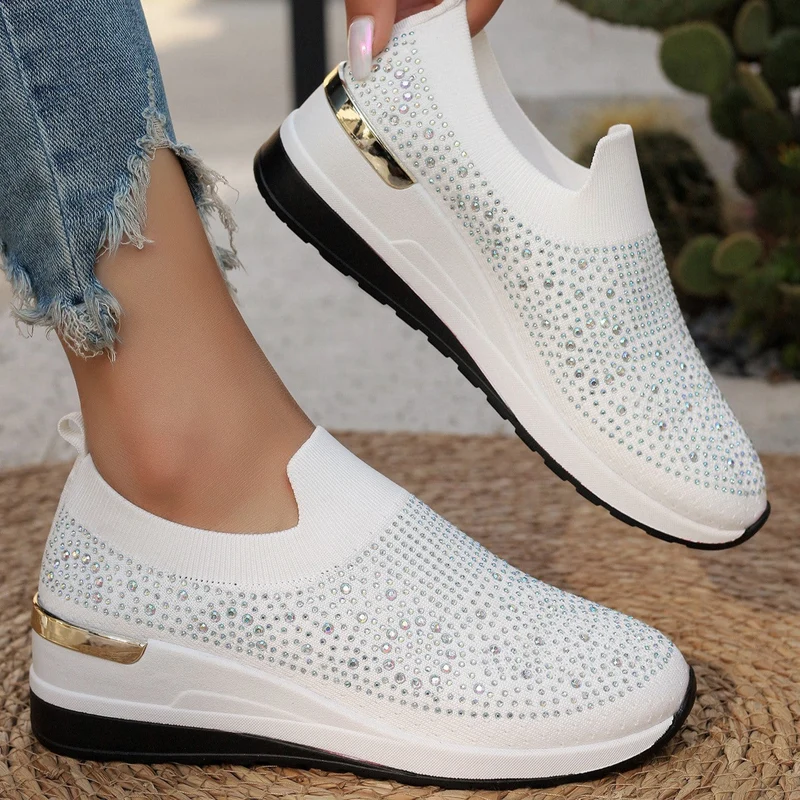 Genovefa | Glitzernde Damen-Sneaker zum Hineinschlüpfen