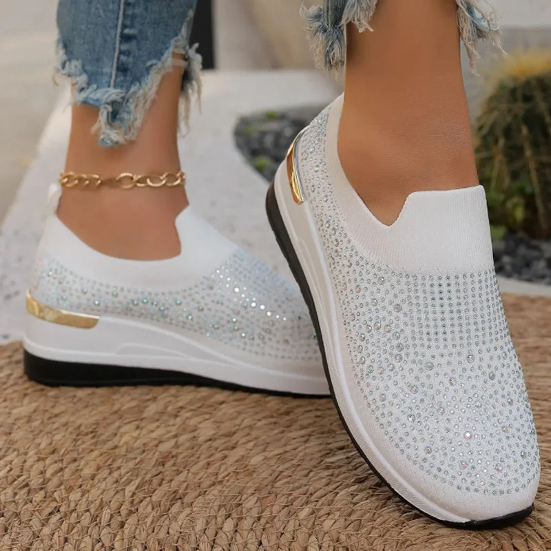 Genovefa | Glitzernde Damen-Sneaker zum Hineinschlüpfen