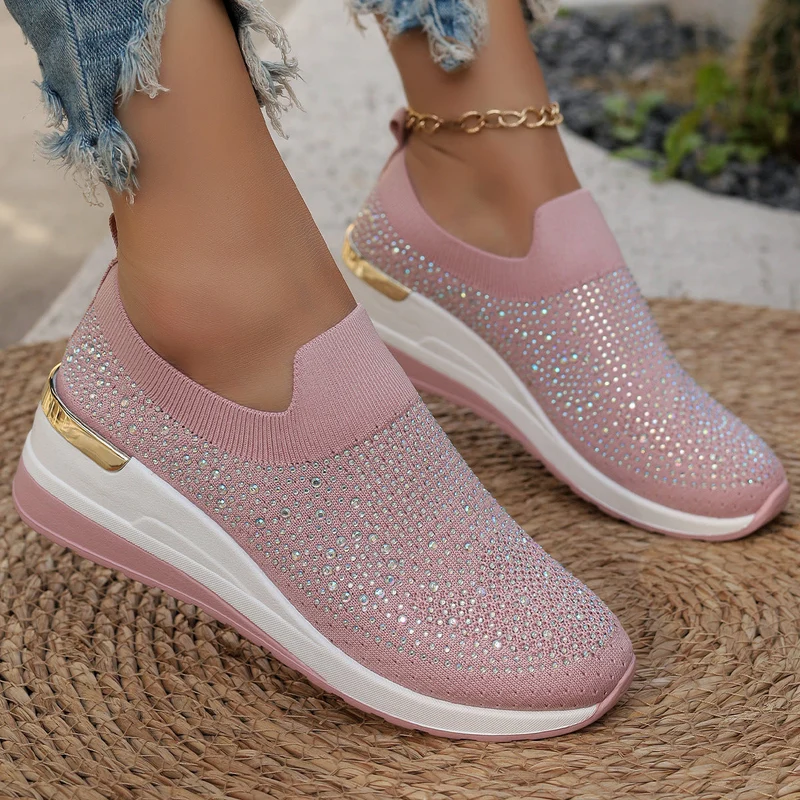 Genovefa | Glitzernde Damen-Sneaker zum Hineinschlüpfen