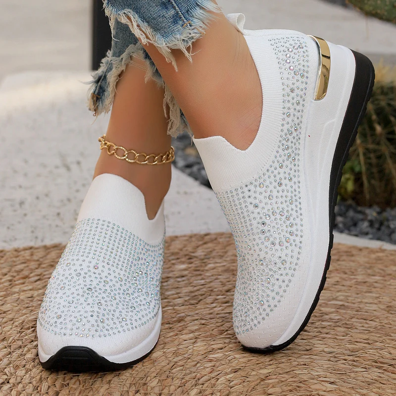 Genovefa | Glitzernde Damen-Sneaker zum Hineinschlüpfen