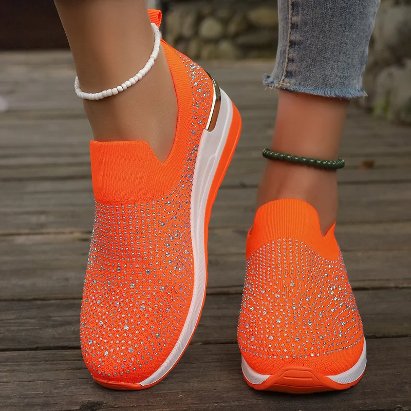 Genovefa | Glitzernde Damen-Sneaker zum Hineinschlüpfen