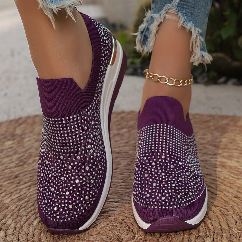 Genovefa | Glitzernde Damen-Sneaker zum Hineinschlüpfen