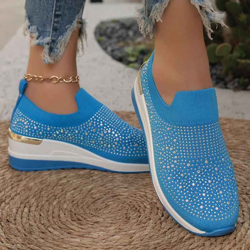 Genovefa | Glitzernde Damen-Sneaker zum Hineinschlüpfen