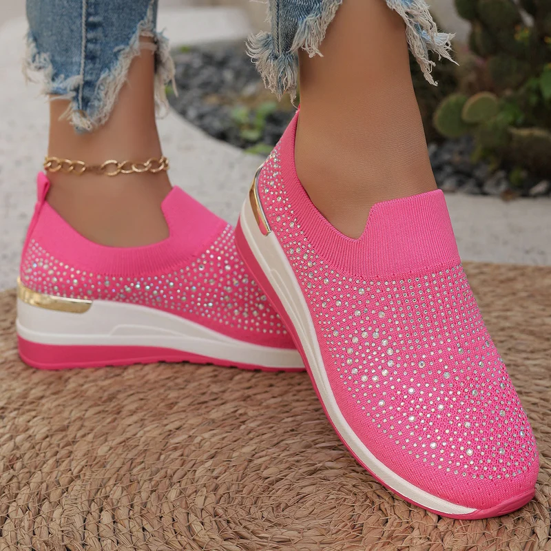 Genovefa | Glitzernde Damen-Sneaker zum Hineinschlüpfen