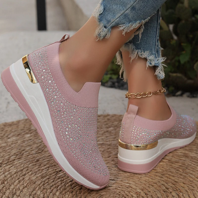Genovefa | Glitzernde Damen-Sneaker zum Hineinschlüpfen