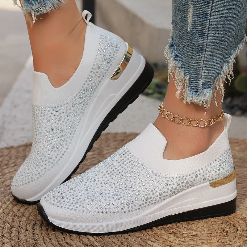 Genovefa | Glitzernde Damen-Sneaker zum Hineinschlüpfen