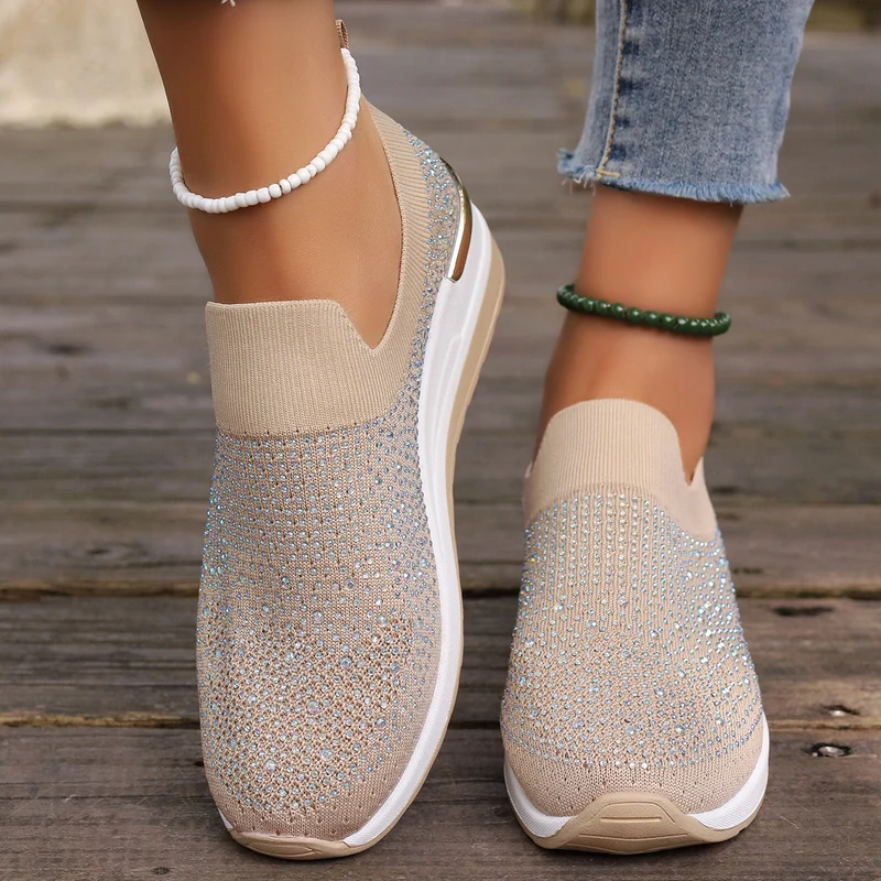 Genovefa | Glitzernde Damen-Sneaker zum Hineinschlüpfen