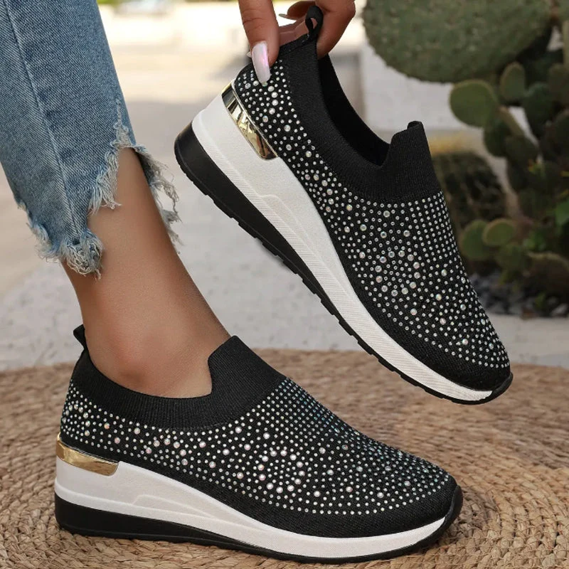Genovefa | Glitzernde Damen-Sneaker zum Hineinschlüpfen