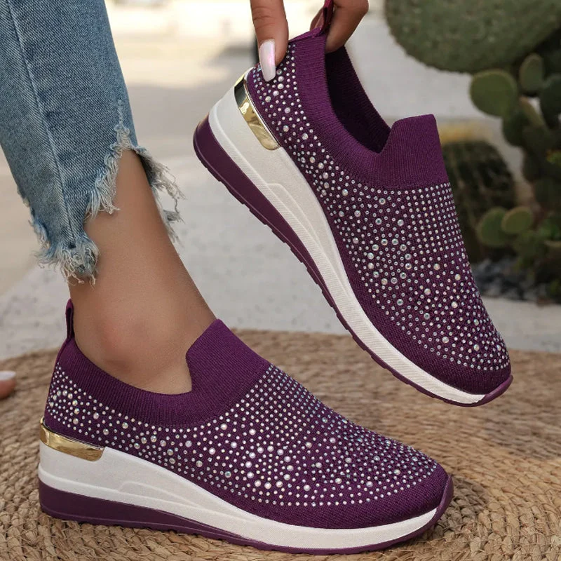 Genovefa | Glitzernde Damen-Sneaker zum Hineinschlüpfen