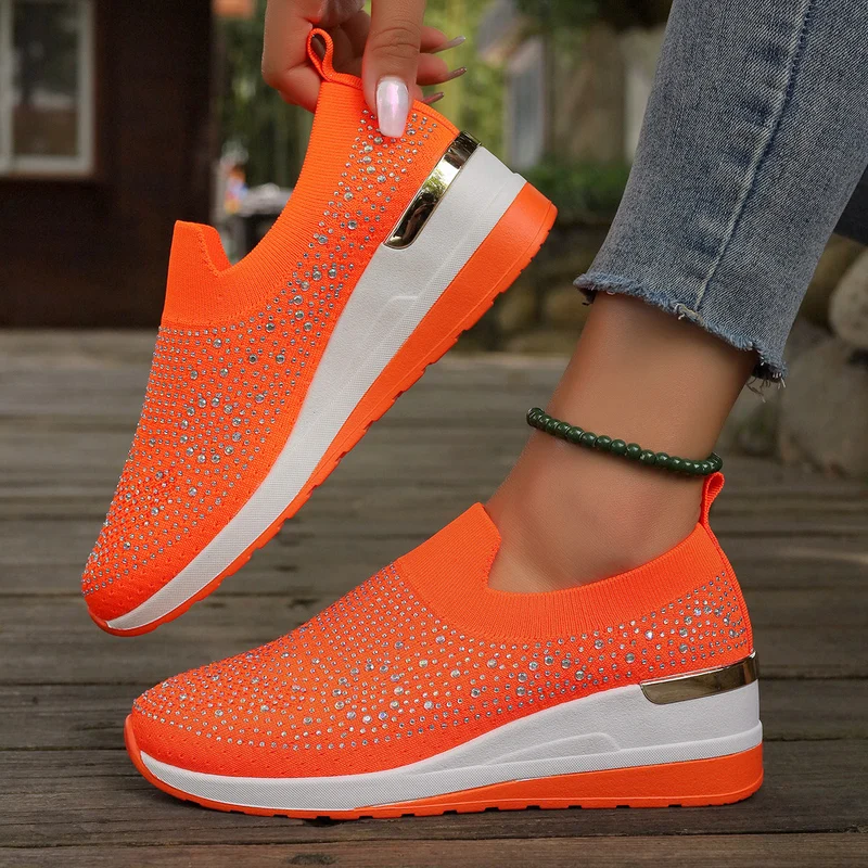 Genovefa | Glitzernde Damen-Sneaker zum Hineinschlüpfen