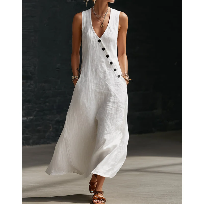 Adelinda | Ärmelloses Kleid mit fließender Silhouette