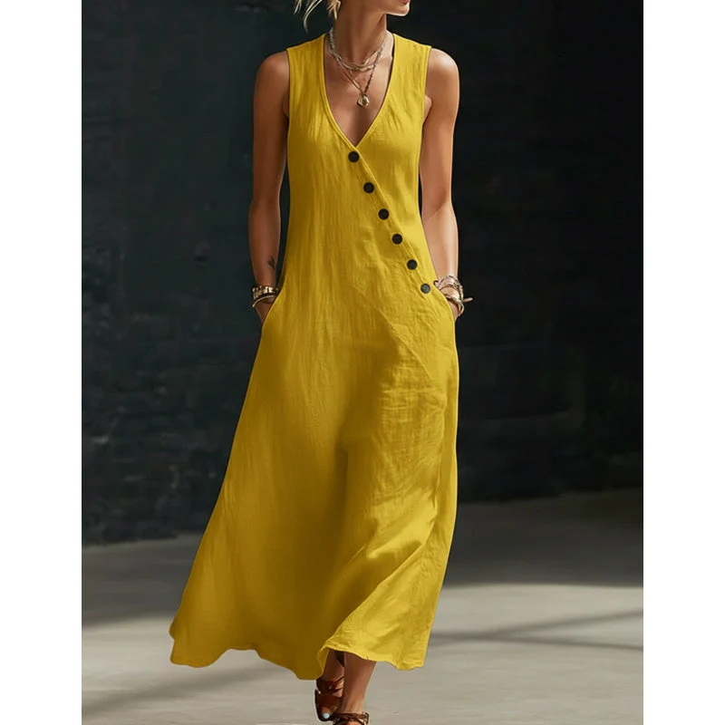 Adelinda | Ärmelloses Kleid mit fließender Silhouette