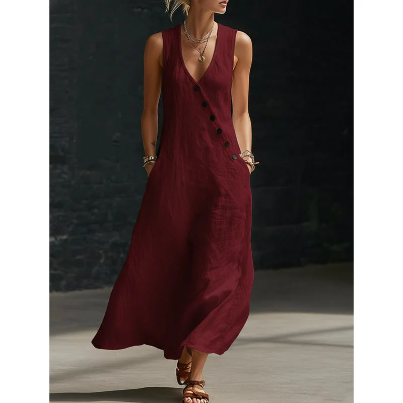Adelinda | Ärmelloses Kleid mit fließender Silhouette
