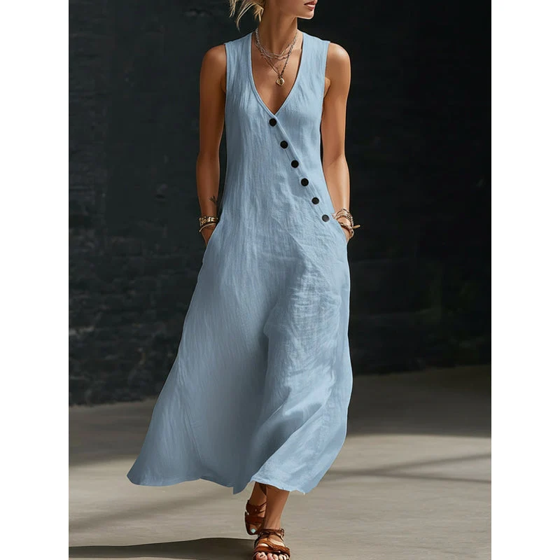 Adelinda | Ärmelloses Kleid mit fließender Silhouette