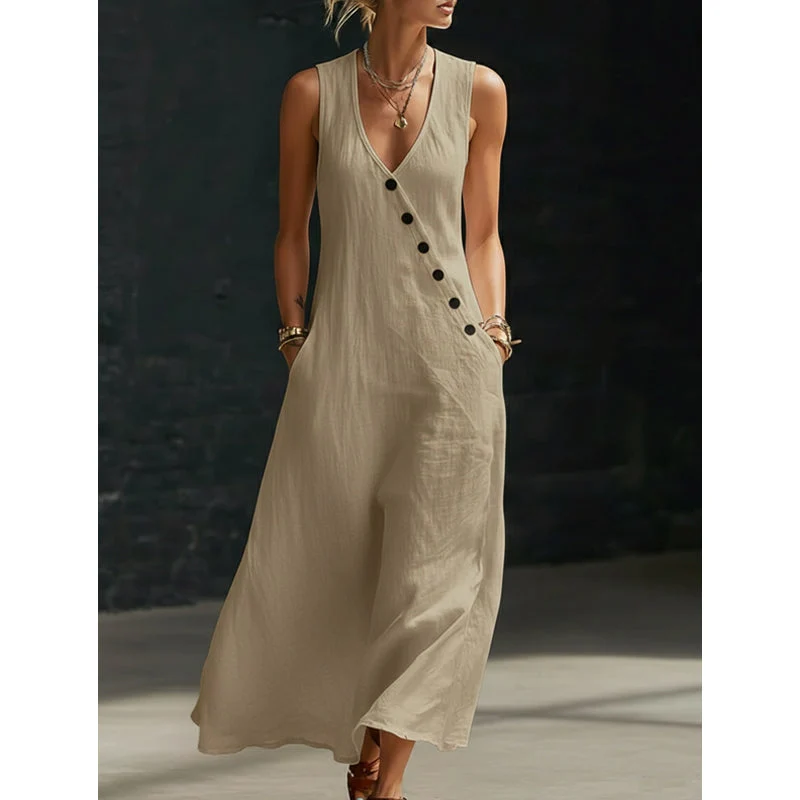 Adelinda | Ärmelloses Kleid mit fließender Silhouette