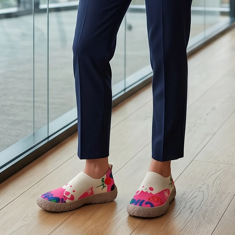 Eveelin | Bequeme Slip-On-Schuhe mit kunstvollem Print