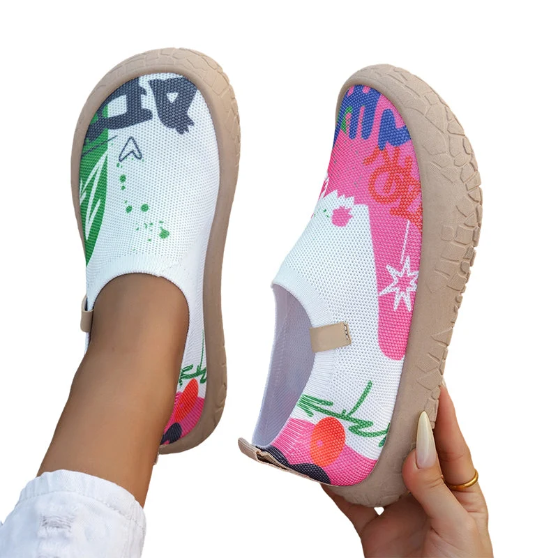 Eveelin | Bequeme Slip-On-Schuhe mit kunstvollem Print