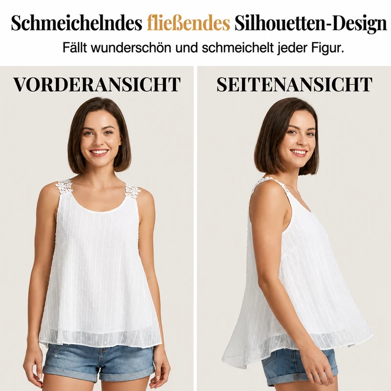 Augusta | Elegantes Sommer-Top mit gepunkteter Optik