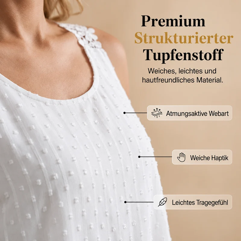 Augusta | Elegantes Sommer-Top mit gepunkteter Optik