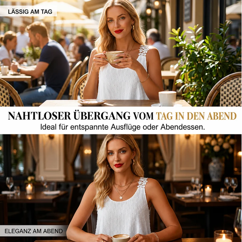 Augusta | Elegantes Sommer-Top mit gepunkteter Optik