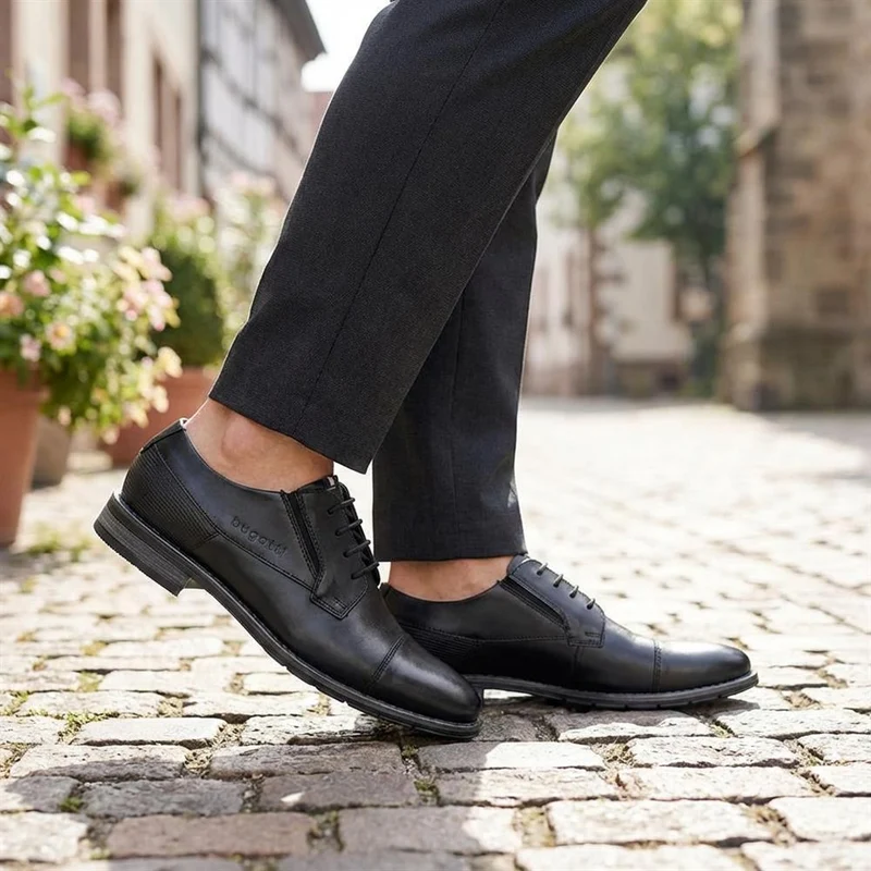 Smart Leather Lace Up Shoes - BUG43501 / 328 751 - Black