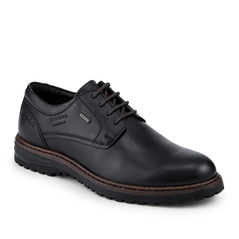 Wide-Fit Water-Resistant Leather Shoes - JOSEF41510 / 327 050 - Black