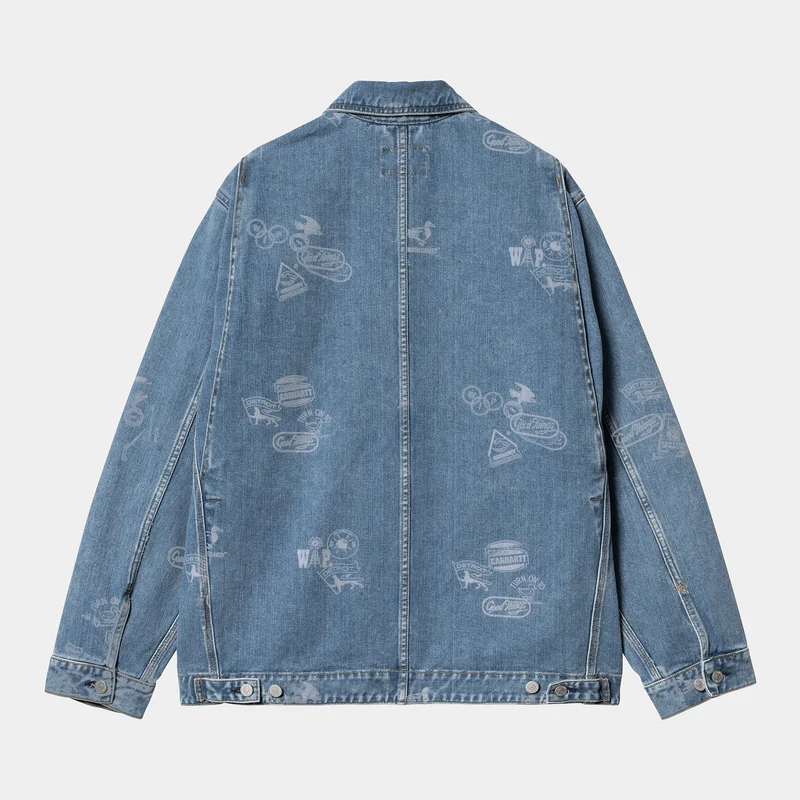 Carhartt WIP Herren Stamp Jacke - Blau gebleicht