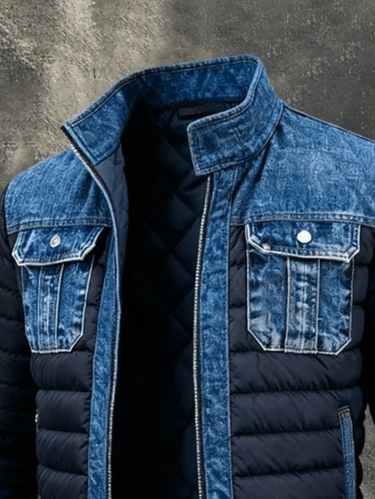 Übergangsjacke Herren Blau Gesteppt