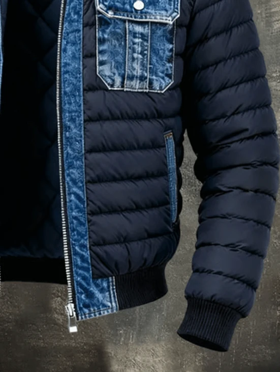 Übergangsjacke Herren Blau Gesteppt