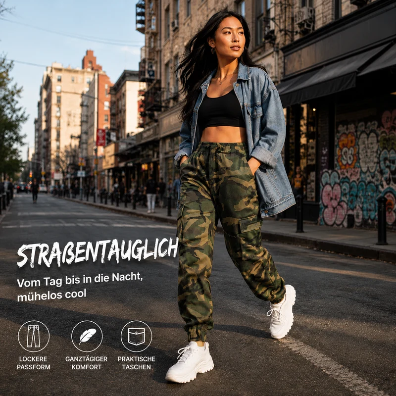 Bonifaza | Bequeme Streetstyle-Hose mit Cargo-Taschen