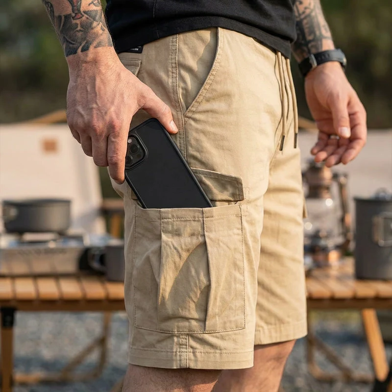 Arthur | Kniekurze Cargo-Shorts mit elastischem Bund