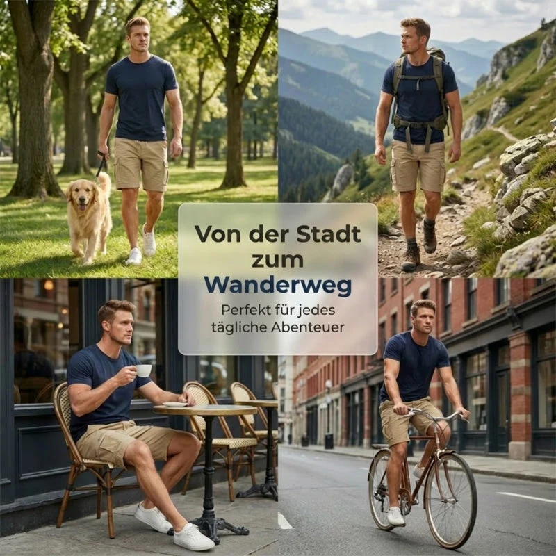 Arthur | Kniekurze Cargo-Shorts mit elastischem Bund