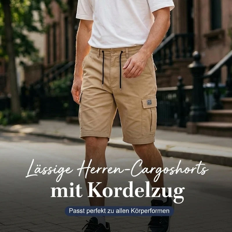 Arthur | Kniekurze Cargo-Shorts mit elastischem Bund