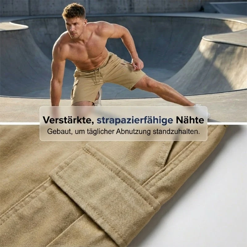 Arthur | Kniekurze Cargo-Shorts mit elastischem Bund