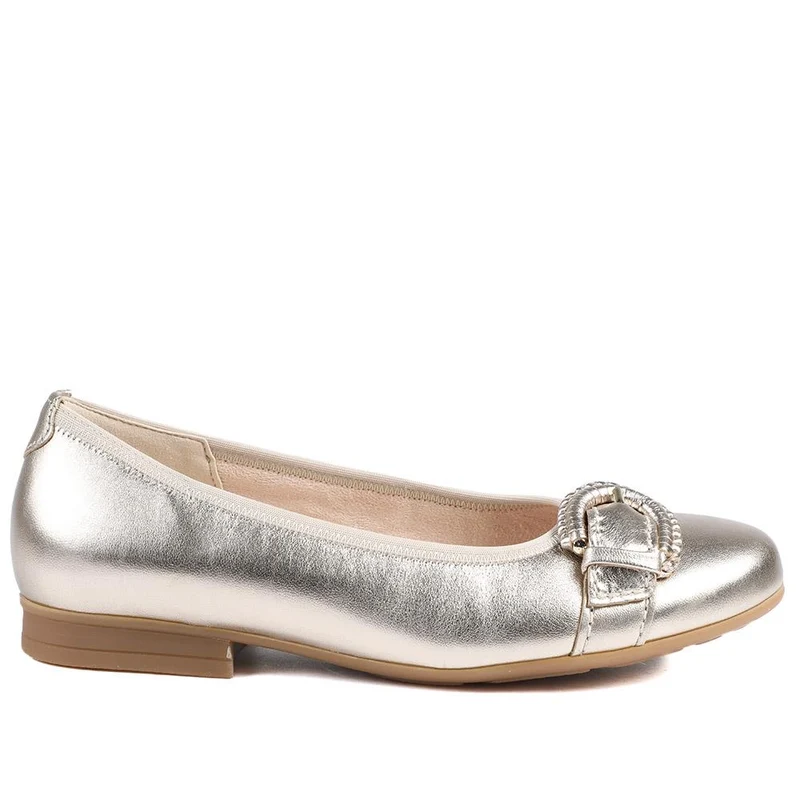 Gabor Leather Ballet Pumps - GAB43000 / 328 666 - Gold