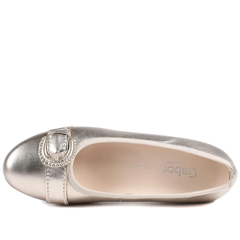Gabor Leather Ballet Pumps - GAB43000 / 328 666 - Gold