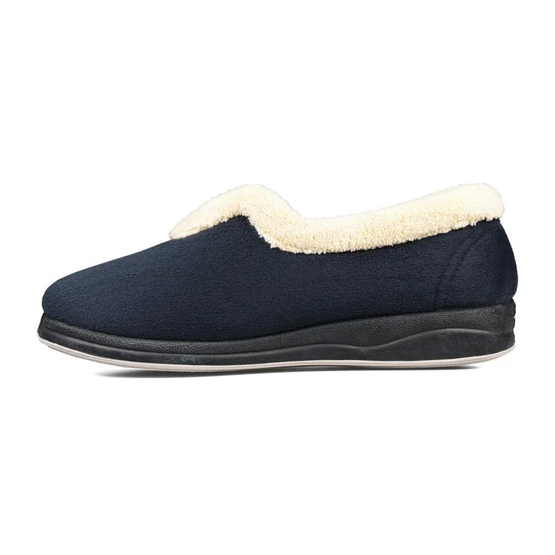 Padders Ladies Slippers 2E Fit Vulcanised - CARMEN - Carmen / null - Navy