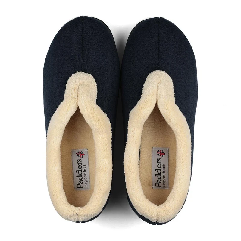 Padders Ladies Slippers 2E Fit Vulcanised - CARMEN - Carmen / null - Navy