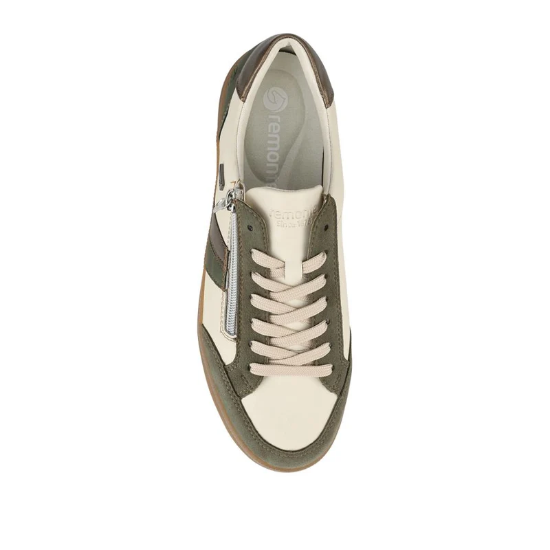 Remonte Leather Trainers With Zip Fastening - DRS42507 / 327 738 - Green Multi