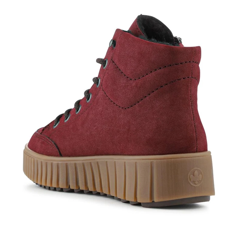 Rieker Chunky Zip Up Hi Tops - RKR42554 / 328 207 - Burgundy